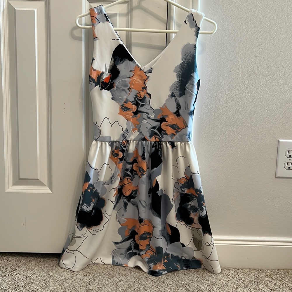 Floral and white Mini Dress